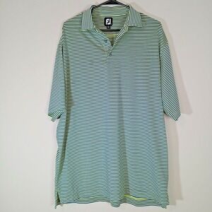 Foot Joy Polo Shirt Mens XL Geometric Stretch Performance Golf‎ Green AA039
